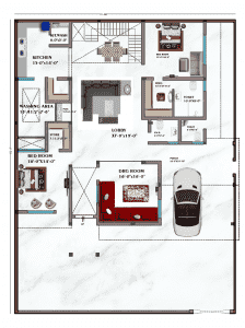 80x60 West Facing House Plan